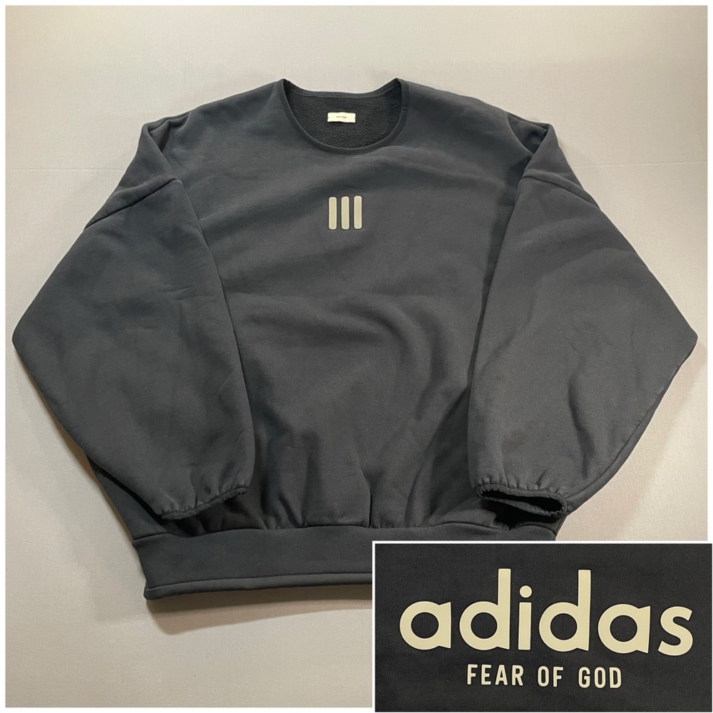 Adidas x Fear of God Oversized Crewneck Pullover Sweatshirt - Unisex Medium